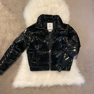 Abercrombie & Fitch Cropped Shine Puffer Jacket
